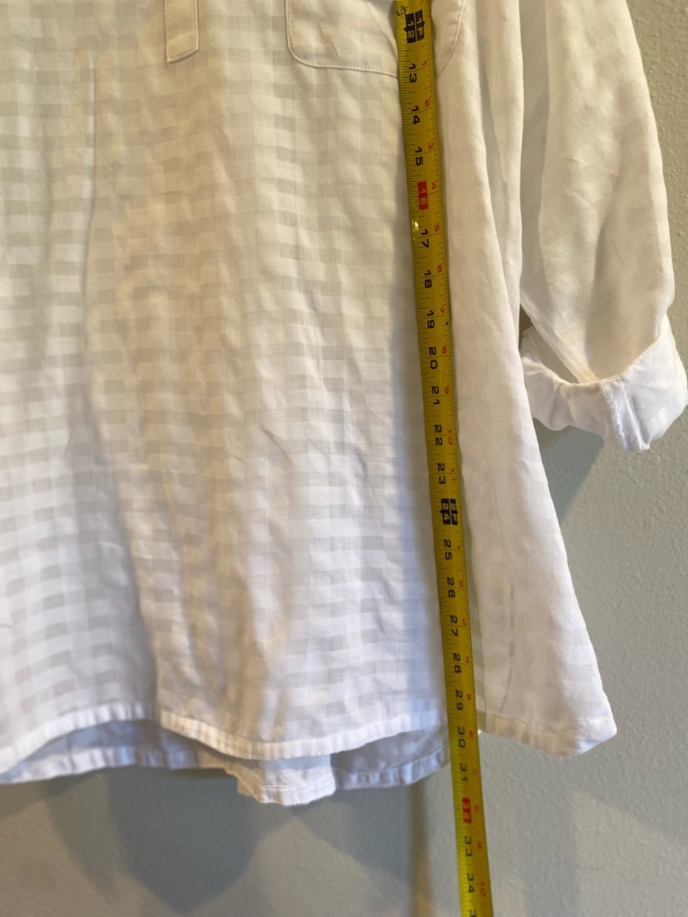 J. Jill White Tonal Check Side Button Tunic - 1X - Picture 9 of 10